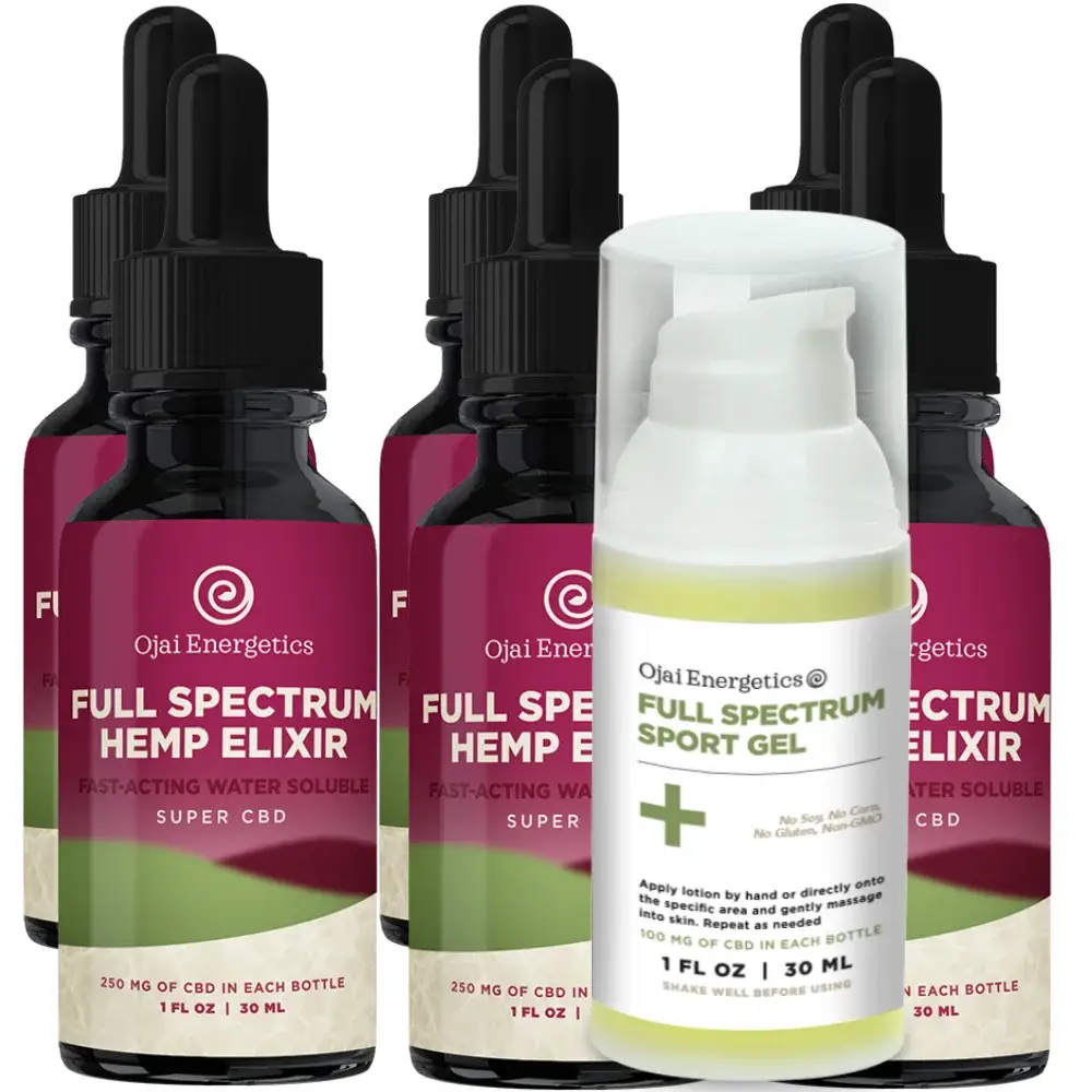 6 bottles of elixir and 1 sports gel
